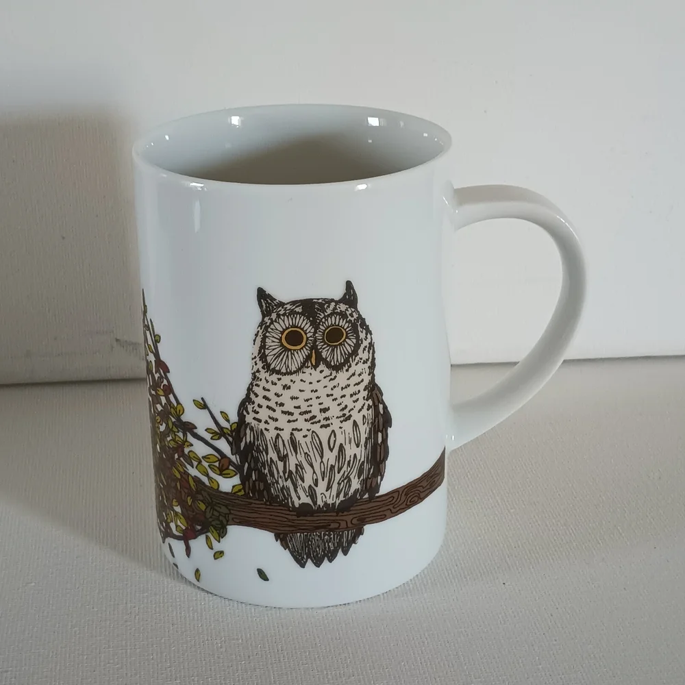 West Elm White Owl Mug